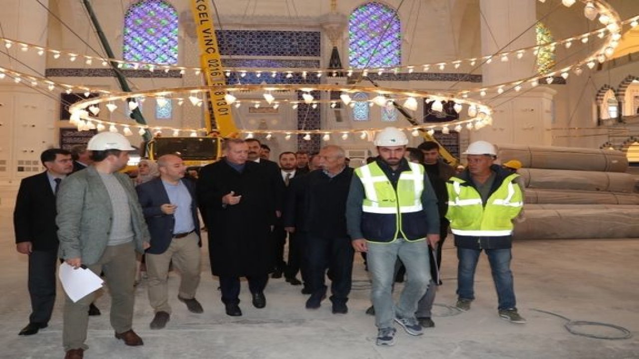 Çamlıca Camii’nde incelemelerde bulundu