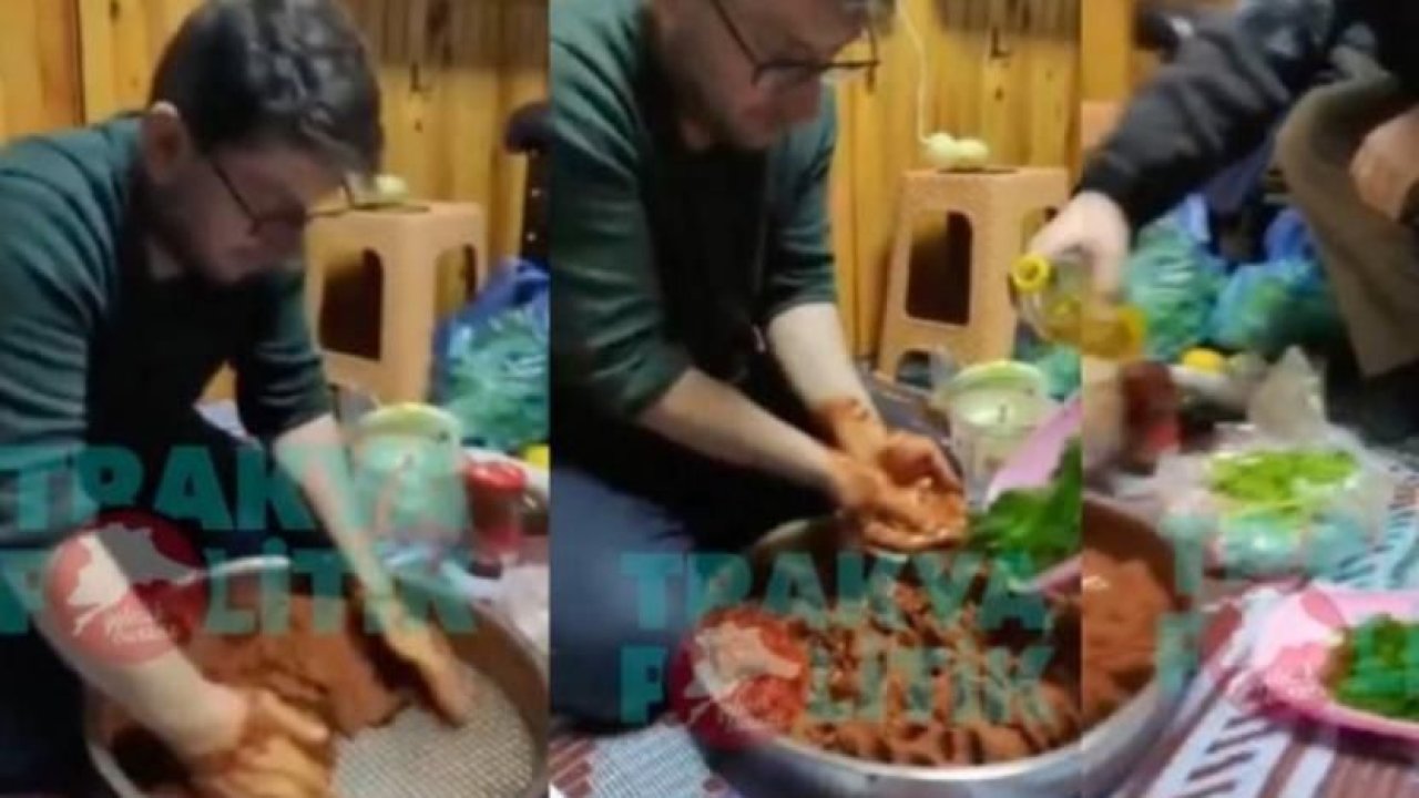 İmam ve müezzin camide çiğ köfte partisi yaptı