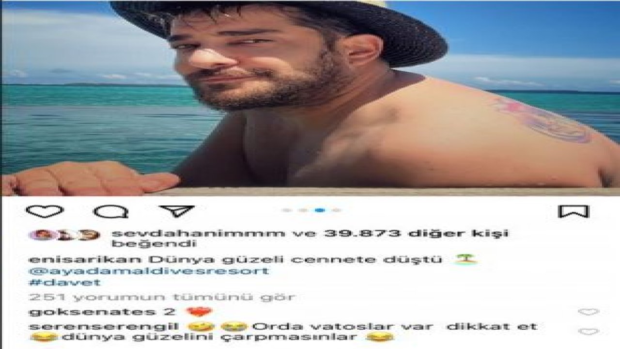 Enis Arıkan balayı tatiline Maldivler’e gitti! Ünlü oyuncudan şaşırtan balayı paylaşımı!
