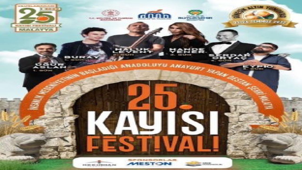 Malatya Kayısı Festivali 21 Temmuz’da başlıyor! Uğur Aslan ve pek çok sanatçı konser verecek! Para ödüllü hikaye yarışması da var!