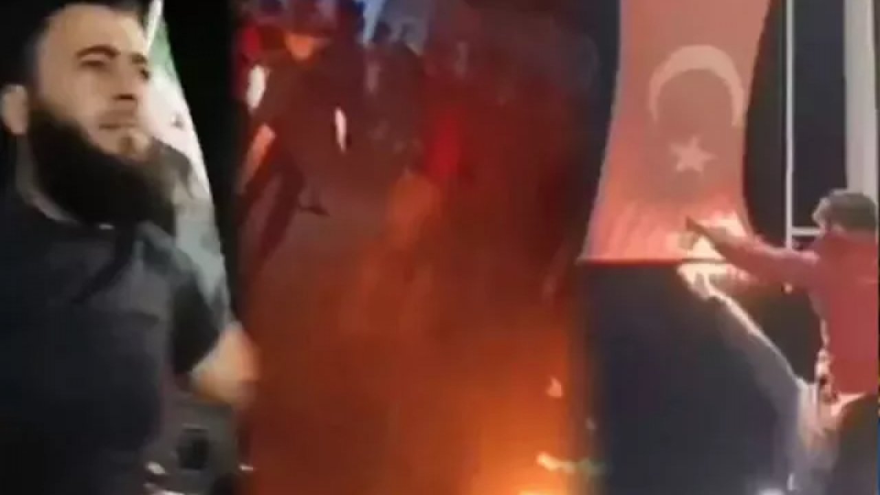 Suriye’de Türk bayrakları yakıldı Mustafa Sandal isyan bayrağını çekti