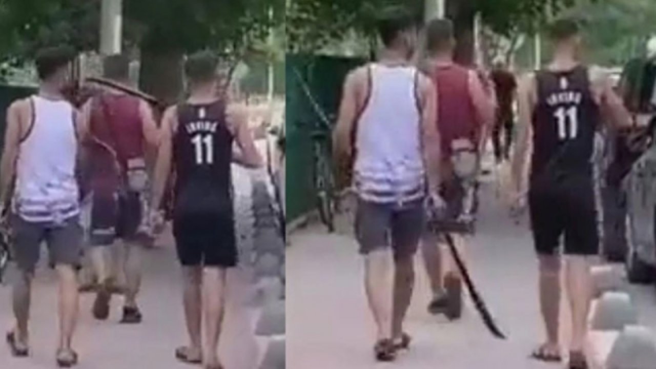 Eskişehir’de gündüz vakti ellerinde kılıçla gezen 3 şahsın gizemi çözüldü! Bakın kim çıktı…