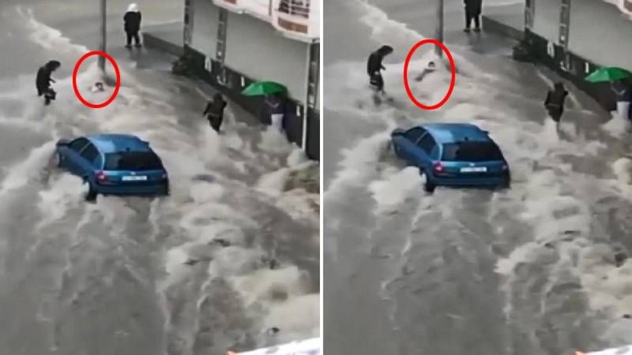 İstanbul’da korkunç görüntü! Esenyurt’u sel götürdü, küçük çocuk suya kapılarak sürüklenmeye başladı