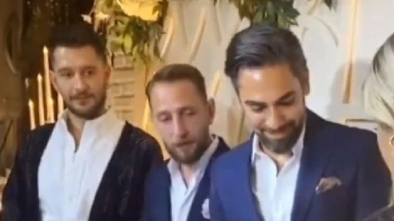 Kadir Doğulu’nun nişan törenindeki garip halleri viral oldu! Uraz Kaygılaroğlu kendini zor tuttu!