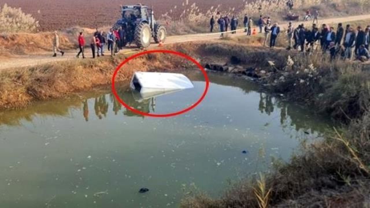 Şanlıurfa’da 8 kişiye mezar olan kaza! Sulama kanalına uçan minibüsten yürek yakan görüntüler!
