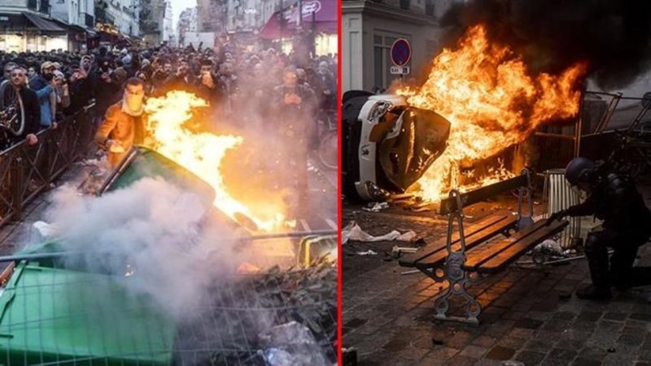 PKK’lılar Fransa’yı birbirine kattı! Her yeri ateşe verdiler! 31 polis…