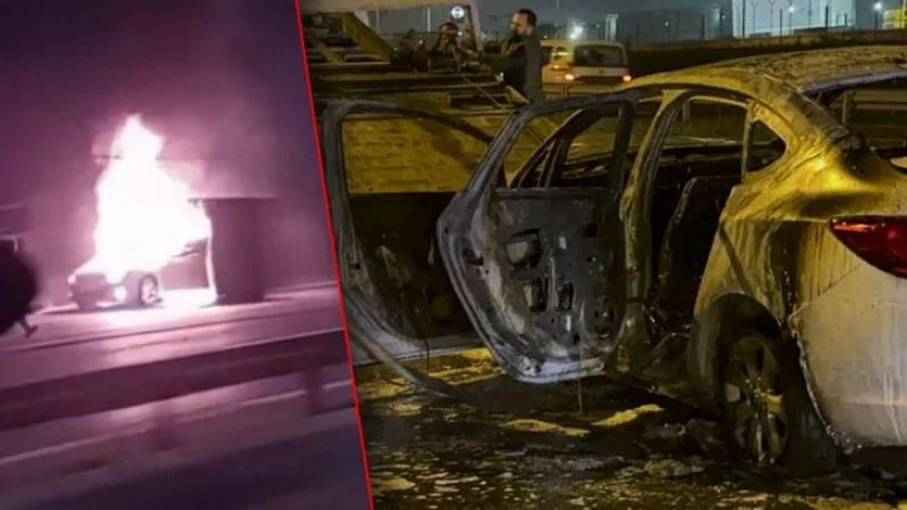 Yeni satın adlığı otomobil gözlerinin önünde cayır cayır yandı!