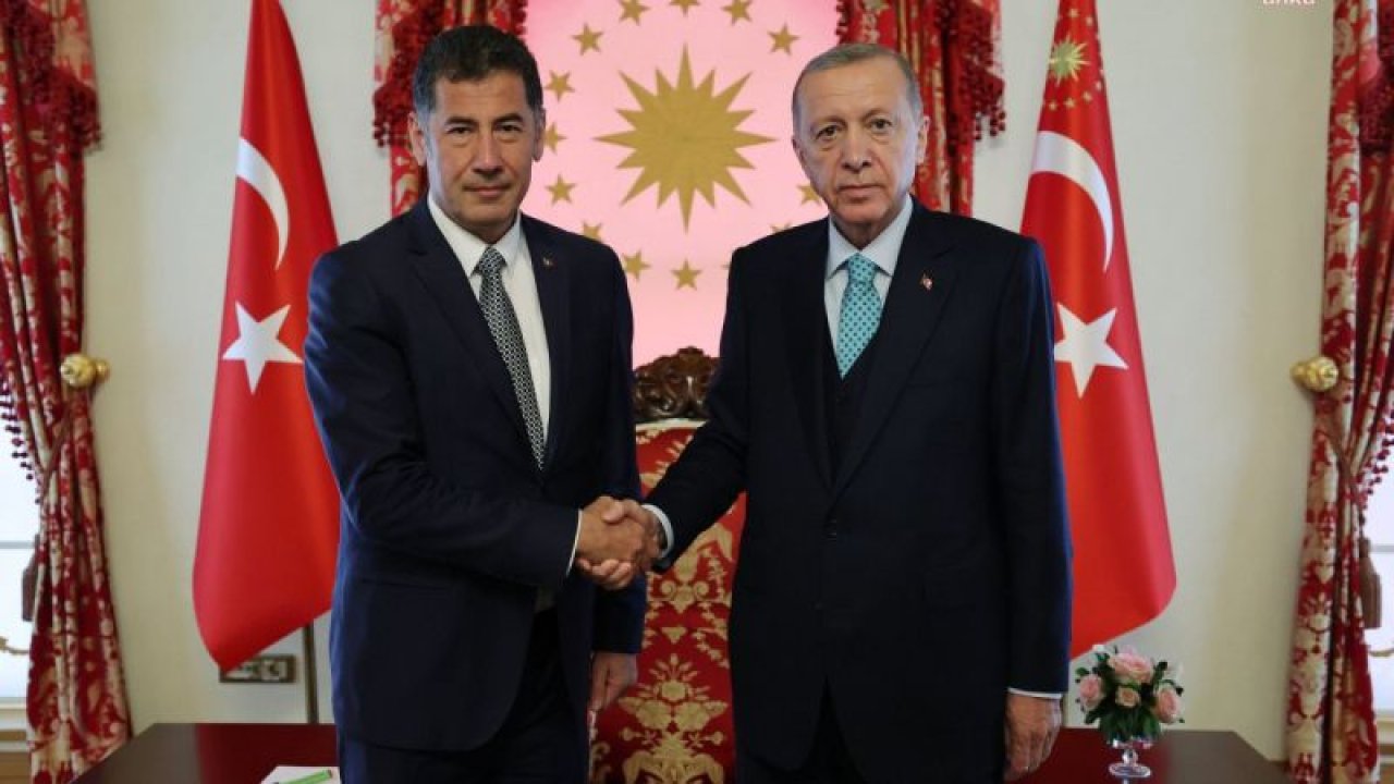 CUMHURBAŞKANI ERDOĞAN, ATA İTTİFAKI’NIN CUMHURBAŞKANI ADAYI OĞAN İLE DOLMABAHÇE ÇALIŞMA OFİSİ’NDE BİR ARAYA GELDİ
