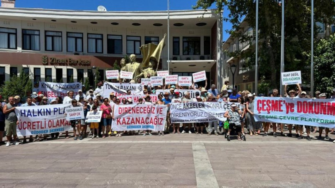 GÜCÜCEK KOYU SAKİNLERİ PLAJ İHALESİNİN İPTALİ İÇİN EYLEM YAPTI… GÜDODER BAŞKANI GACAR: “BİZ BU FİLMİ GÖRDÜK. TEKRARINI DA YENİ VERSİYONUNU DA GÖRMEK İSTEMİYORUZ”