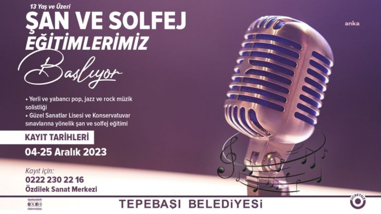 TEPEBAŞI’NDA ŞAN VE SOLFEJ EĞİTİMLERİ İÇİN KAYITLAR BAŞLIYOR