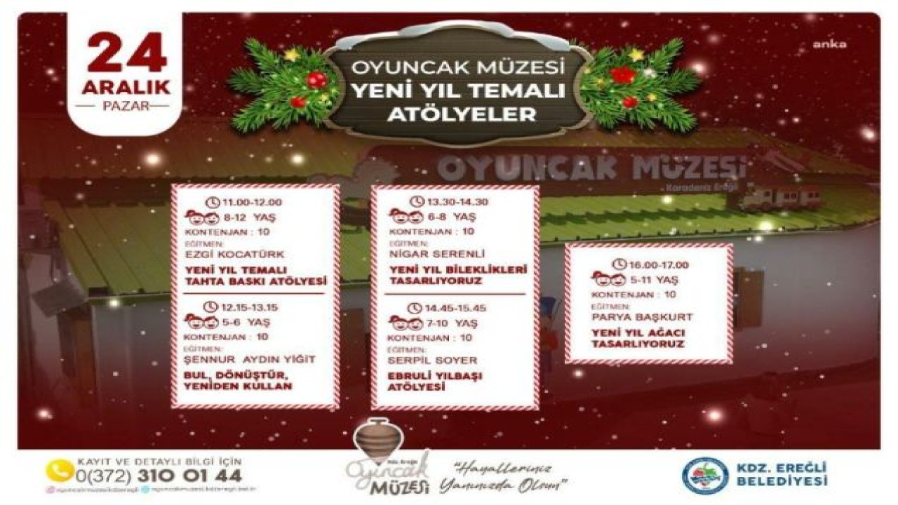 KDZ. EREĞLİ BELEDİYESİ OYUNCAK MÜZESİ’NDE YENİ YIL TEMALI ATÖLYE PROGRAMI