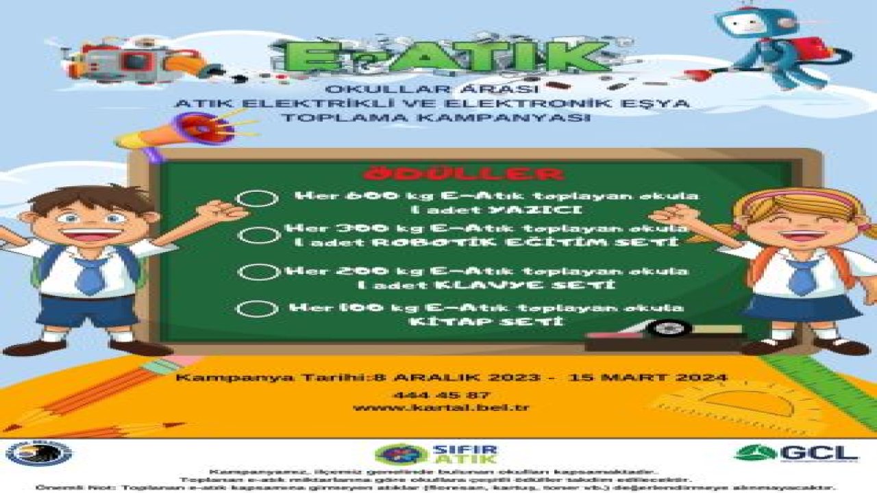 KARTAL’DA ELEKTRONİK ATIK VE ATIK PİL TOPLAYAN SİTE, MUHTARLIK VE OKULLAR KAZANIYOR